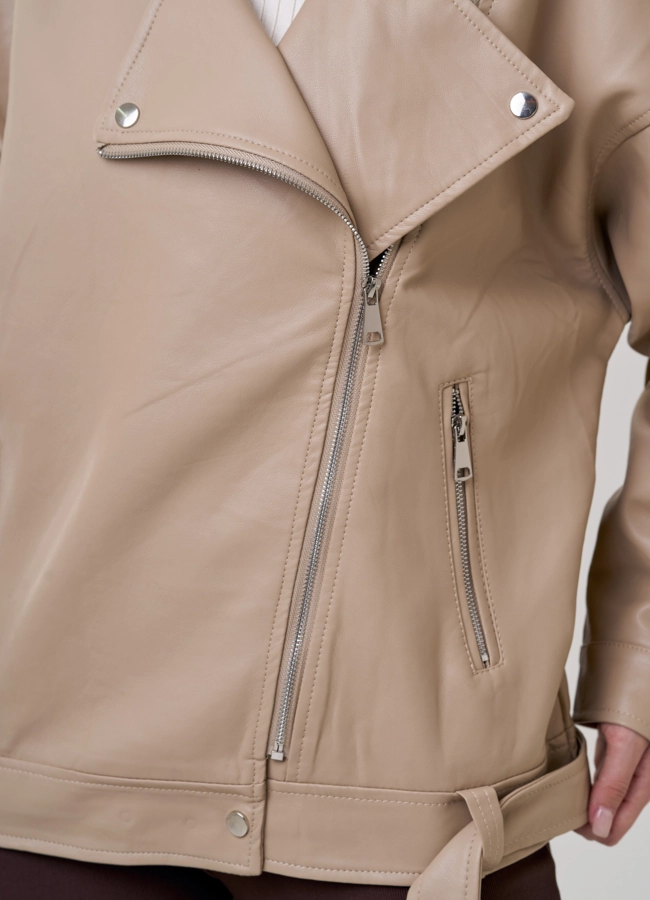 Женская куртка оверсайз из эко кожи модель № 23255 универмаг малина