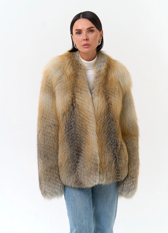 Шуба из меха лисы модель № 34168 универмаг малина фото