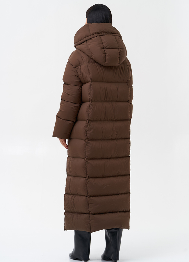 Женский пуховик с капюшоном  модель № 28977 в рассрочку