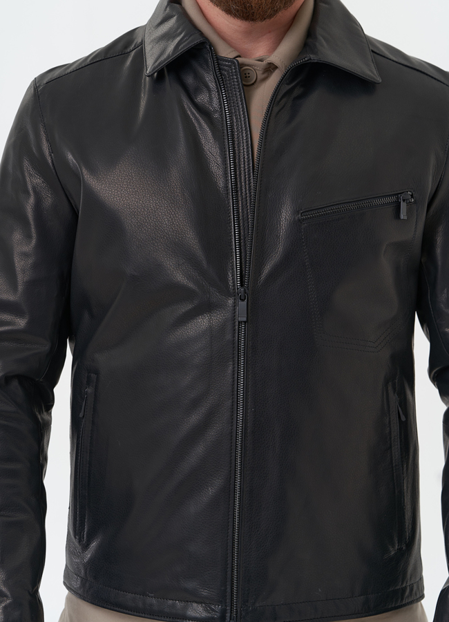 Мужская куртка из натуральной кожи  модель № 30062 универмаг малина