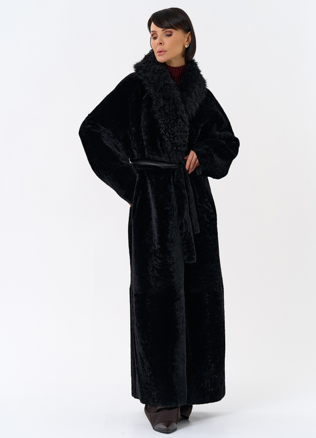 Женская натуральная дубленка с воротником шаль модель № 31852 универмаг малина