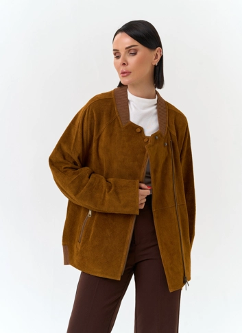 Женская куртка из натуральной замши фото