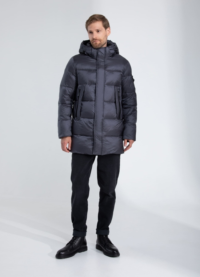 фото Пуховик мужской с капюшоном  модель № 25788