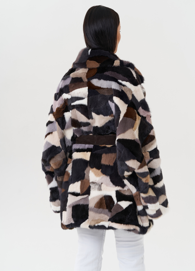 Шуба из меха норки с английским воротником модель № 27628 универмаг малина