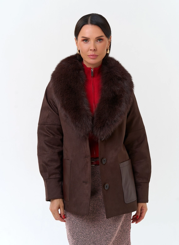 Женская куртка из эко замши фото