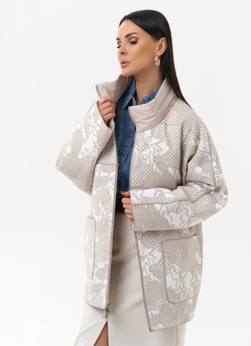 Женская двухсторонняя куртка с воротником стойкой