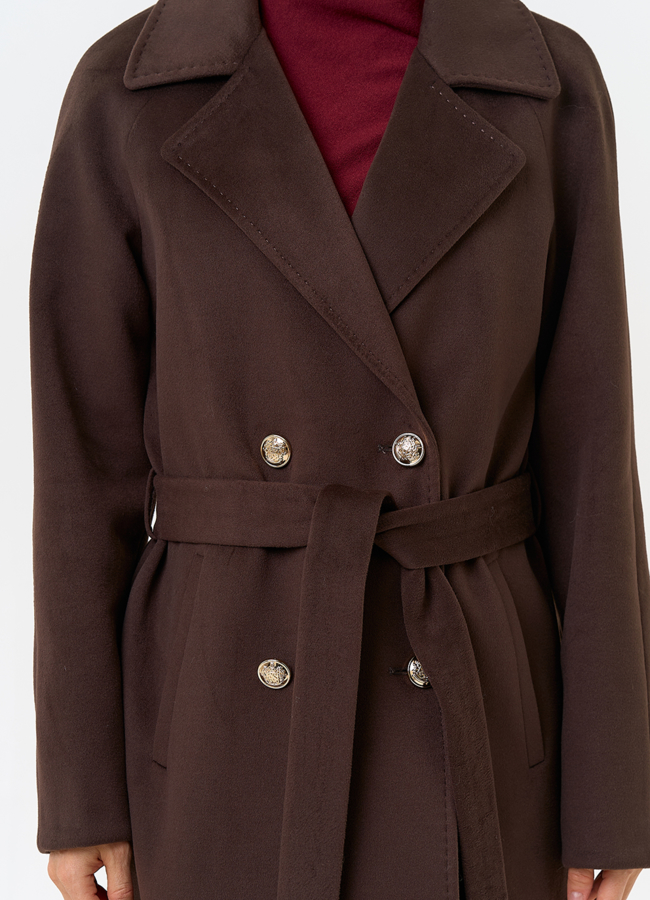 Женское пальто  с акцентными пуговицами модель № 31557 универмаг малина