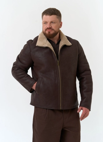 Мужская дубленка из эко замши фото