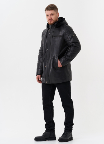 Мужская дубленка черного цвета 
