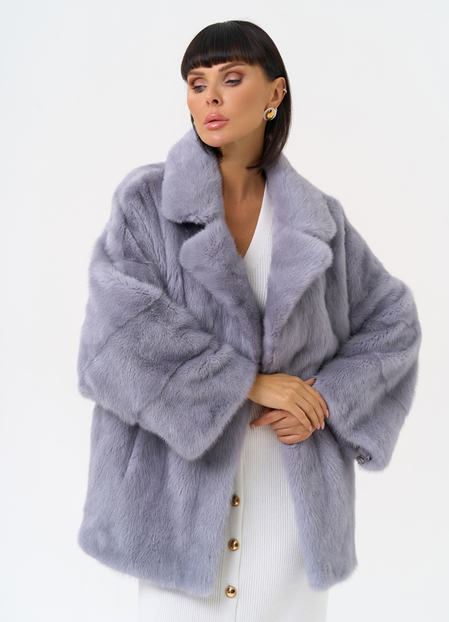 Куртка из меха норки с английским воротником модель № 26082 универмаг малина